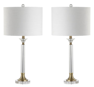 Mark 28" Crystal/Metal LED Table Lamp - JONATHAN Y